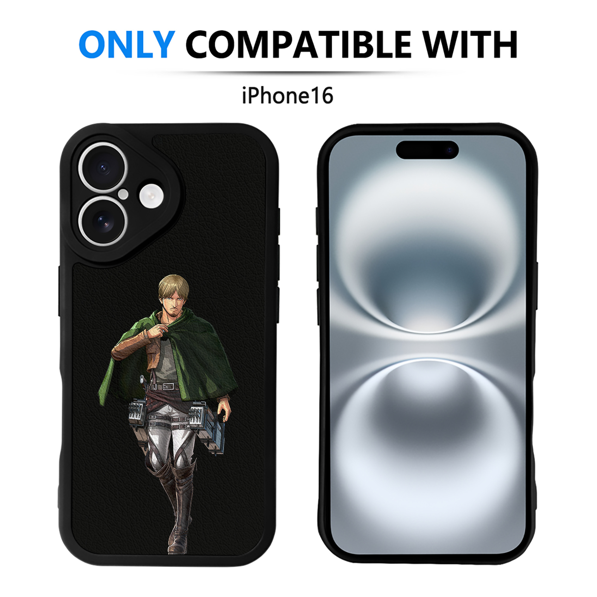 （画像用） 進撃の巨人 ミケ·ザカリアス Attack on Titan Mike Zakarius 【iPhone 16シリーズ対応】シリコンスマホケース（レザー調） 材質：シリコン
